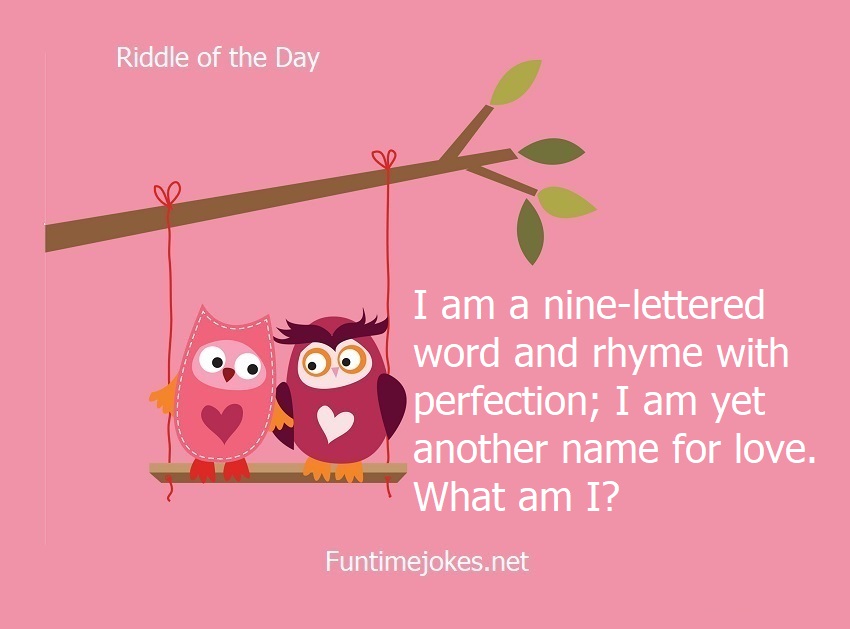 I am a nine-lettered word and rhyme with perfection; I am yet another name for love. What am I